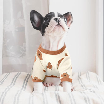 Dog Pajamas Spring Small Sized Onesie Clothes Soft Stretchy Puppy Pajamas for Small Dogs Cats Girl Pet Costume Cute Bear Printed Pjs Outifts French Bulldog Chihuahua Doggie Clothing