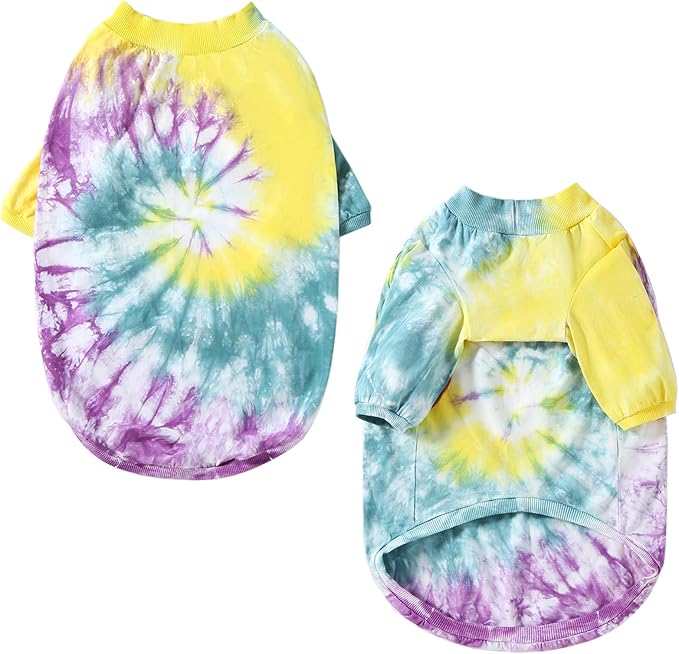 Dog Cotton Colorful Purple Yellow T-Shirts Soft and Stretchy Dog Shirt Pajamas Pets Clothes for Extra Large Dogs(3XL Purple)