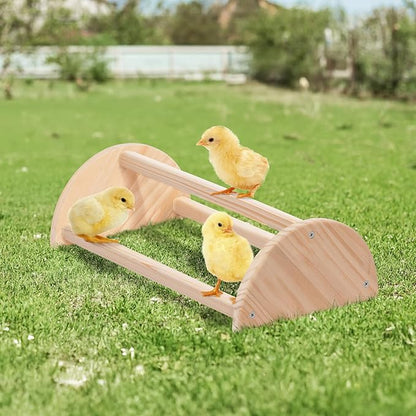PETSFIT Chick Perch Prevent Rotation Design, Strong Wooden Chicken Roosting Bar, Easy to Assemble and Clean, Fun Toys for Chick