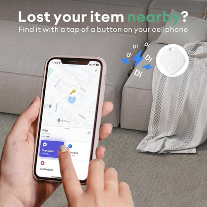 ATUVOS Air Tracker Tag-1 Pack, Bluetooth Luggage Tracker Works with Apple Find My APP (iOS Only, Not for Android), Keys Finder and Item Locator for Luggage, Backpack, Suitcases, Replaceable Battery
