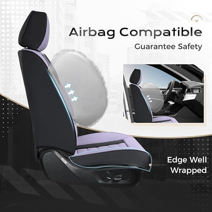Coverado Car Seat Covers, Front Covers for Cars, Car Seat Cover Front Seats, Automotive Seat Cover, Waterproof, Leather Car Seat Cushion, Universal Interior Covers Seat Protectors for Most Cars