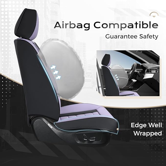 Coverado Car Seat Covers Full Set, Seat Covers for Cars, Front Seat Covers and Back Seat Cover Waterproof Leather Automotive Seat Cover, Universal Car Interior Protectors Cushion for Most Cars
