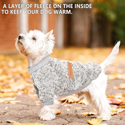 2 Pieces Dog Sweaters for Small Dogs Clothes Male Winter Fleece Puppy Sweater Warm Thick Outfit Pet Small Dog Sweater for Boy Girl Yorkie Chihuahua,XS
