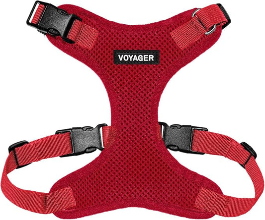 Voyager Step-in Pet Harness - All Weather Mesh, Adjustable Step in Harness for Cats and Dogs by Best Pet Supplies - Red, M