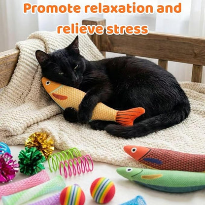 Cat Toys for Indoor Cats, Interactive Cat Toys with Catnip Toy, Kicker Toy, Crinkle Balls, Cat Ball Toy, Cat Spring Toy, Cat Chew Toy for Adult Cats & Kitten (35Pack)