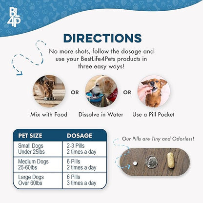 Dog Allergy Relief & Immune System Booster – Homeopathic Formula for Allergy Support & Skin Relief for Dog Itching – Helps with Sneezing, Runny Nose, Swelling, & Seasonal Allergies – 400 Tiny Pills