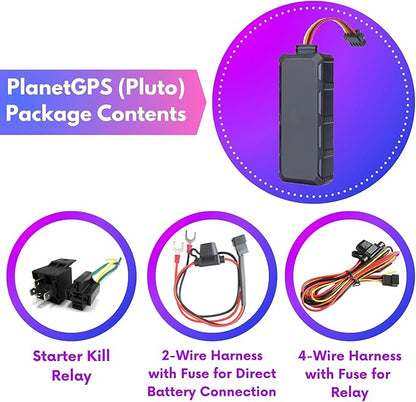 PlanetGPS (Pluto) - Wired GPS Tracker for Vehicles + Kill Switch (Remote Starter Disable) + PTO Monitoring for Tow Trucks - Subscription Required (Starting $5.00 / Month) Relay Included