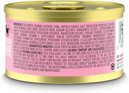 I AND LOVE AND YOU XOXOs Wet Cat Food - Salmon + Tuna Pâté - Grain Free, Filler Free, 3oz Pack of 24 Cans