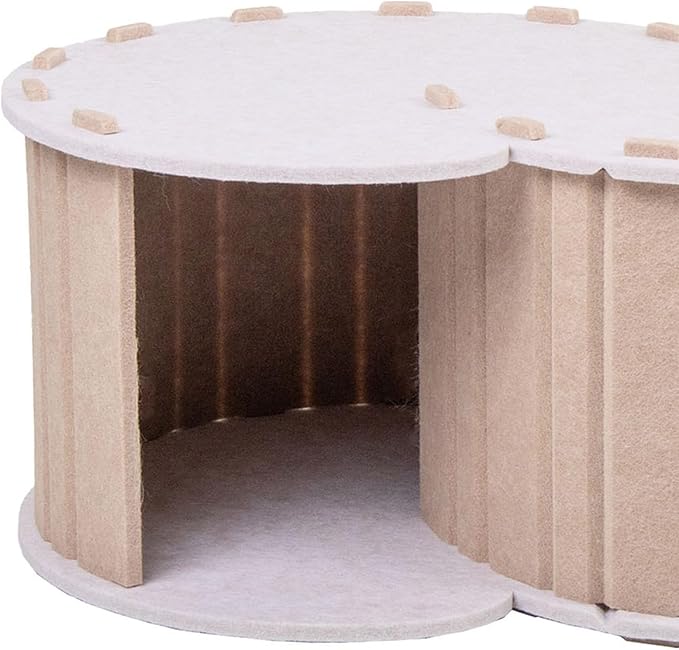 Large Cat Tunnel Bed, Felt Cat Litter, Removable Cat Hideout, Cat Snooze Rest Bed, Cat Burrow House, Pet Play Tunnel Camel