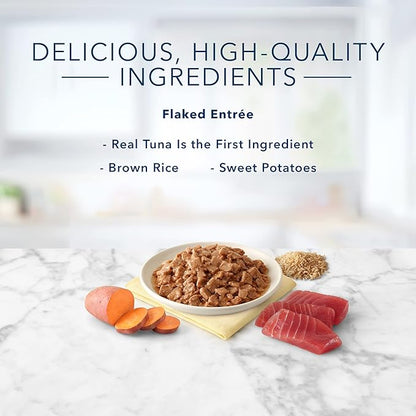 Blue Buffalo Tastefuls Flaked Wet Cat Food, Made with Natural Ingredients, Tuna Entrée in Gravy, 5.5-oz Cans (24 Count)