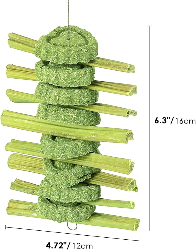 53Pcs Rabbit Chew Toys,Rabbit Toy for Bunnies Boredom Bunny Toys for Teeth, Timothy Stick, Apple Sticks, Sweet Bamboo, for Guinea Pig, Hamster, Chinchilla, Rat, Small Animals