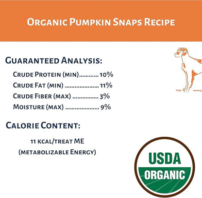 Dog Mamma's Organic Pumpkin Snaps Recipe - Certified Organic Dog Treats 6 oz