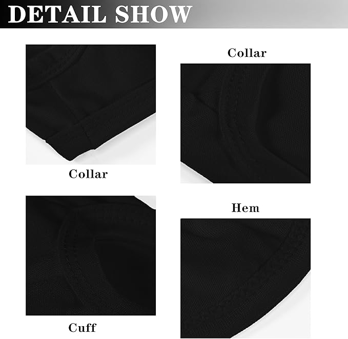 2 Pack Solid Color Dog Shirts - Lightweight, Quick Dry, Breathable Pet T-Shirts for Small to Large Dogs - Stretchy, Durable, Ideal for All Seasons and Holidays.Black White XS