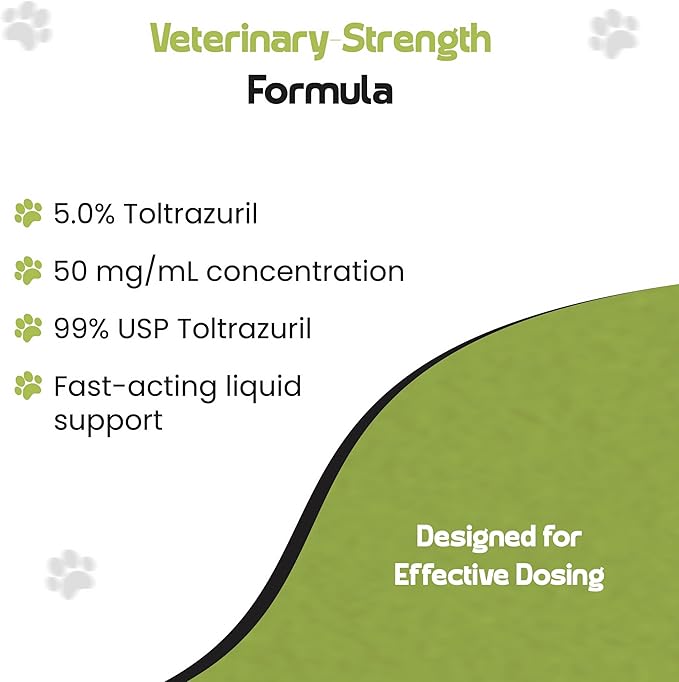 SHEVAT VITAMINS Advanced Toltrazuril 5.0% for Dogs, Cats & Horses – Vanilla Flavor – Oral Suspension – Easy-Dose Liquid – Includes 3 mL Dropper – Animal Use Only (120ml)