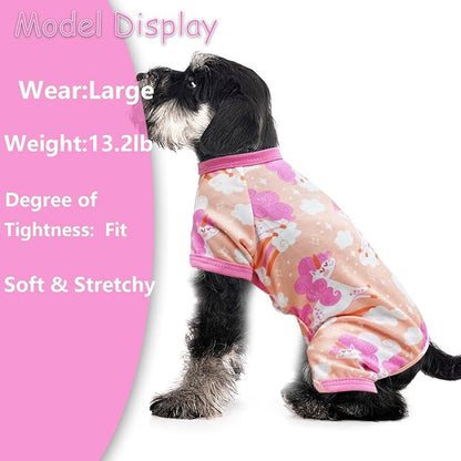 Dog Pajamas Spring Summer Dog Clothes for Small Medium Dogs Girl Boy Cute Soft Puppy Pjs Clothes Doggie Onesies Cat Pet Jammies Outfit (Large)