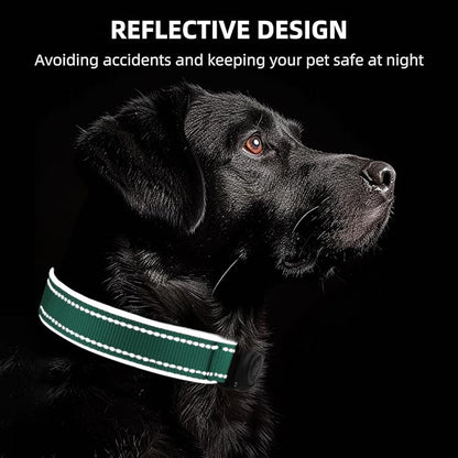 AirTag Dog Collar, IP68 Waterproof Air Tag Dog Collar Holder, Reflective, Ultra-Durable, Comfortable Padded, Heavy Duty Dog Collars for Small Medium Large Dogs (Aqua, XL)