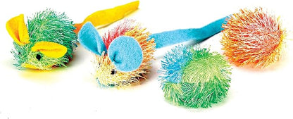 SPOT Stringy Mice & Balls - Catnip Cat Toys, Interactive, Colorful Plush Toys, Fun for Cats and Kittens to Bat and Chase, Boredom Buster - 2 Mice, 2 Balls (Pack of 2)