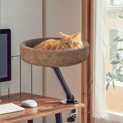 Simcat Modern Desk Cat Bed, Pet Cat Bed for Table Supports Up to 40 lbs, Removable Study Office Game Tables Indoor Cats Desk Beds