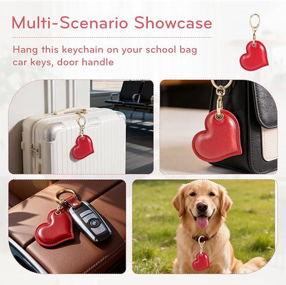 Leather Charm Keychain Holder Case Compatible with AirTag,Cute Protective Star-Shaped Cover with Luxe Ring Clip,Finder GPS Tracker Case for Wallet Keys,Bag,Pets(Silvery)