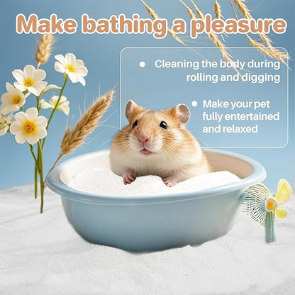 Sukh 31OZ Hamster Sand Bath - Fine Desert Sand Hamster Bedding Reptile Silica Sand Gerbil Hideout for Hamster Chinchillas Gerbil Syrian Mice Small Animals Small Pets