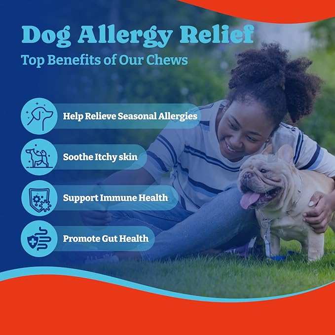 Dog Allergy Relief Chews – 180 Soft Chews, Duck & Pear Flavor - Immune Support & Itch Relief with Colostrum, Astragalus Root, 6-Strain Gut Health Blend, 2 Pack