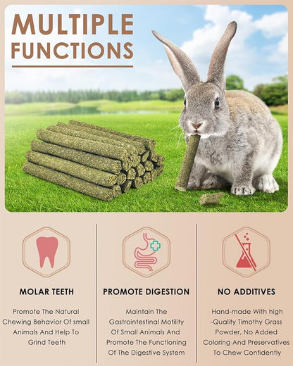 Bissap 22PCS Rabbit Chew Sticks, Mixed Natural Timothy Hay Flower Rose Dahlberg Daisy and Forget-me-not Chew Toys Treats for Bunny Chinchilla Guinea Pig Hamster and Other Small Pets Molar Snacks