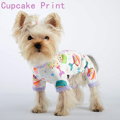 Dog Pajamas for Small Dogs Boy Girl, Dog Clothes Tiny Chihuahua Yorkie Spring Summer Shirt, Cute Puppy Outfit Pjs Jumpsuit Cat Onesie Apparel Pet Clothes