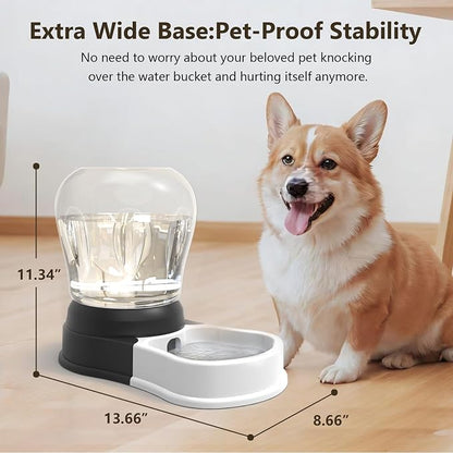 4 Liters Automatic Gravity Dog Water Dispenser, BPA-Free | Gravity Pet Water Bowl, No-Spill Cat Feeder for Large Dogs, BPA-Free & Easy Clean, Less Refills for Work Travel