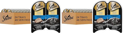 Sheba Perfect Portions Wet Cat Food Cuts in Gravy,Cat Food Wet Recipe,Tender Trout Entree,2.6 oz. Twin-Pack Trays (,48 Servings),24 Count (Pack of 2)