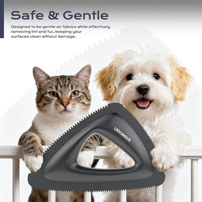 Pet Hair Remover for Car and Home - Multi-Surface Fur Removal Tool for Car Interiors, Furniture, Couch, Carpet, and Bedding | Portable and Effective Cat & Dog Hair Remover(Obsidian Black)