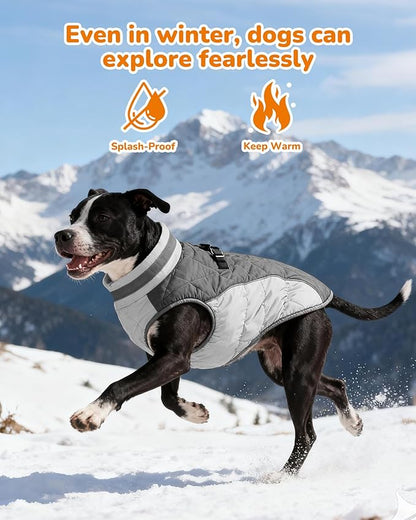 Dog Winter Coat for Small Dogs, Adjustable Puppy Warm Jackets in Cold Weather, Reflective Pet Fleece Vest with External Attachment Points, Zippered Cold-Weather Dog Winter Clothes, S Black
