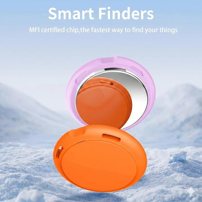 2 Pack Tracker Tags Finder Apple Find My MFi Certified Waterproof iOS Only | Bluetooth Air Smart Tags Item Finder Locator Worldwide Tracking for Key Pets Wallet Backpack Dogs Luggage Replaceable Battery