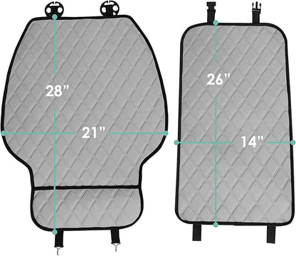 FH Group Car Seat Cushion – Neosupreme Single Front Seat Cover with Front Pockets, Airbag Compatible, Universal Fit Car Seat Cushion for Driver or Passenger Seat, SUV, Truck, Sedan & Van – Gray
