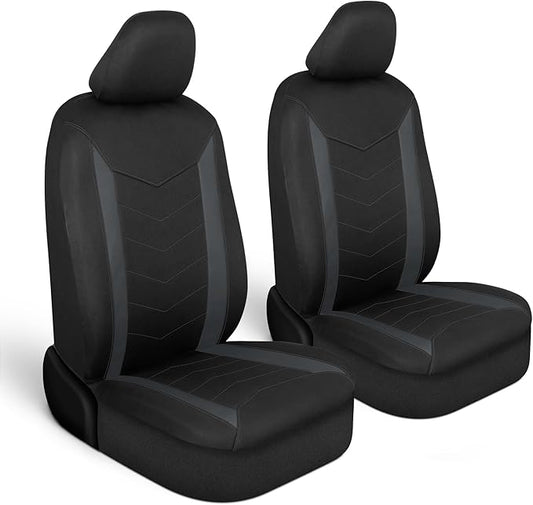 Motor Trend SpillGuard 2 Charcoal Gray Seat Covers for Cars & Seat Covers for Trucks - Neoprene Waterproof Car Seat Covers Front Seats Only - SUV Seat Covers Protector - Forros para Asientos de Carro