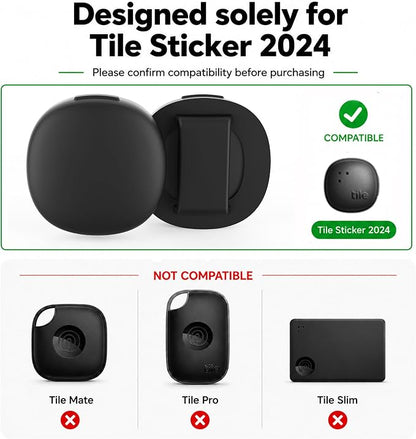 Cat Collar Holder Case for Life360 Tile Sticker 2024 (Smallest Tracker) | Lightweight, Ultra-Durable Anti-Lost Silicone Protective Cover for Pet Accessories, Fits 0.43-0.85" Width, 2-Pack Dark Blue