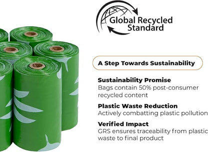 Best Pet Supplies Dog Poop Bags for Waste Refuse Cleanup, Doggy Roll Replacements for Outdoor Puppy Walking and Travel, Leak Proof and Tear Resistant, Thick Plastic - Green (Scented), 150 Bags