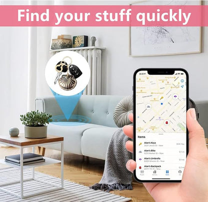Leather Keychain Holder Case Compatible with AirTag,Cute Protective Bright Cover with Keyring,Anti-Scratch Finder GPS Tracker Case for Wallet Keys,Bag,Pets,Backpack(Golden)