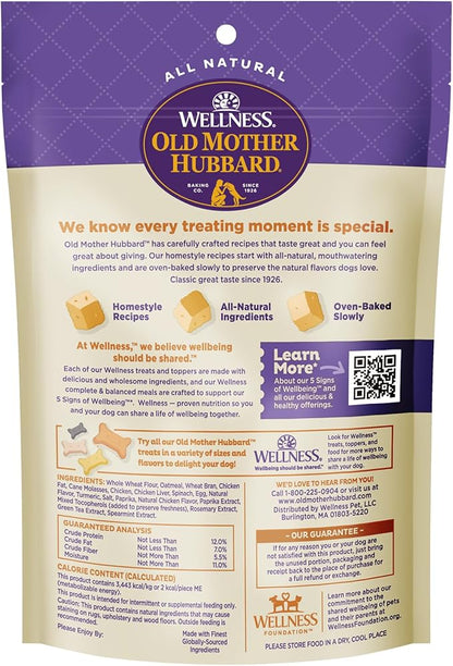 Old Mother Hubbard Wellness Training Bitz Assorted Mix Dog Biscuits,Natural,Training Treats,Three Flavors,Small Size,(8 Ounce Bag),(Pack of 2)