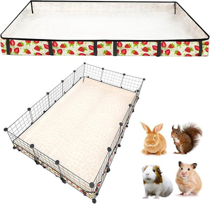 Guinea Pig Cage Liner，Washable Waterproof Oxford Cloth Cage Liners for Small Animals,Hamster Chinchilla Hedgehog Rabbit and Other Small Animals Not Include Cage (36x60 inches)