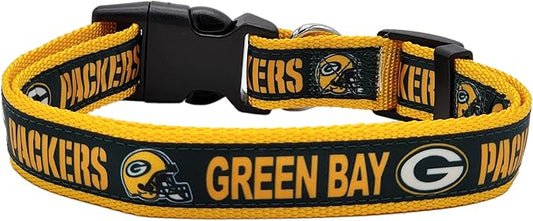 Pets First NFL Green Bay Packers Licensed PET COLLAR, Medium - Heavy-Duty, Strong, and Durable Dog Collar. Available in 31 Football Teams and 4 Sizes