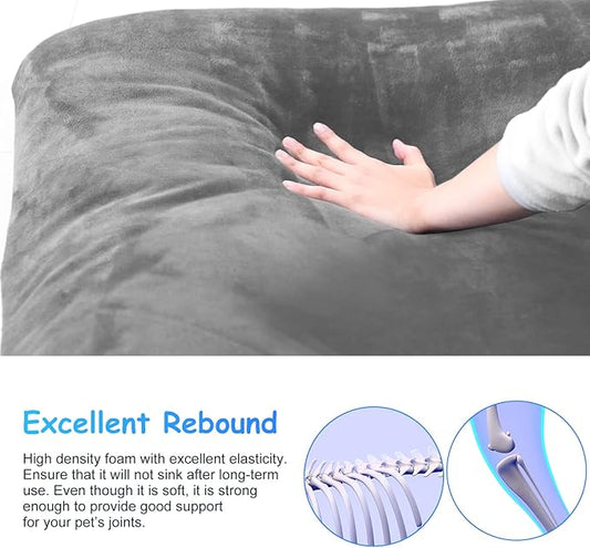 Magic Dog Super Comfy Dog Bed for Large Dogs, 47" Extra Large Washable Dog Bed with Removable Cover, Anti-Slip Bottom & High-Density Foam, Jumbo Size XL Dog Mattress