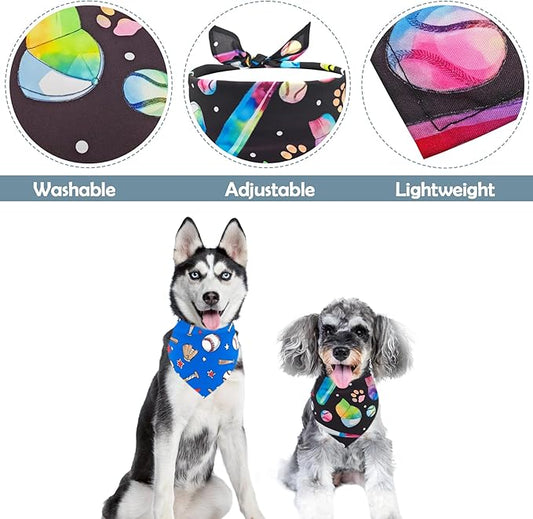 7 PCS Baseball Dog Bandanas for Large Dogs Breed 33 Inch Sewing Hemming Dog Bandana Print One Side XL Drool Bibs Game Day Grooming L