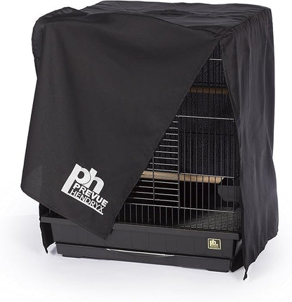 Prevue Pet Products Medium Bird Cage Cover - Good Night Cage Cover, Bird Accessories, Blocks Light, Breathable Nylon Fabric, Fits a Variety of Cage Sizes - Black, Size Medium