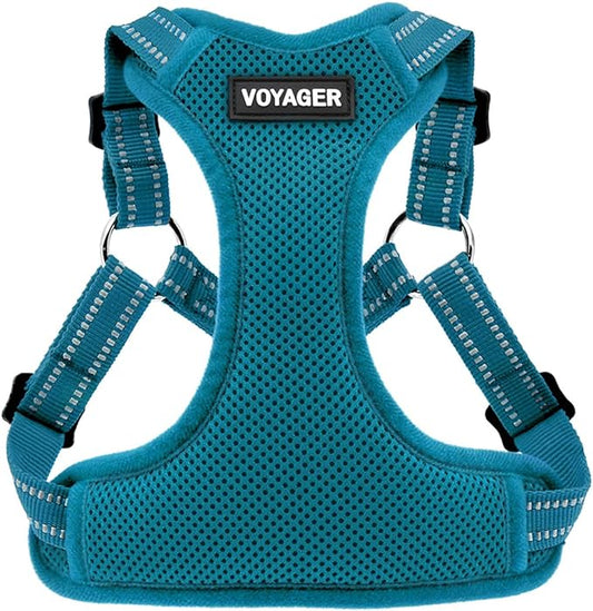 Best Pet Supplies Voyager Adjustable Step-in Flex Breathable Mesh Dog Harness for Small Medium Large Dogs (Turquoise), S