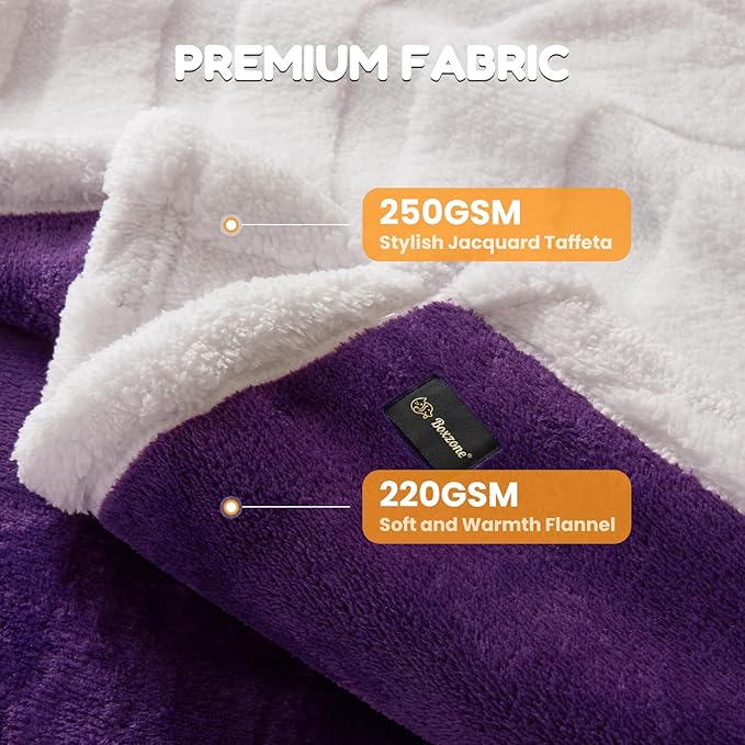 Waterproof Dog Blanket for Small Dog – Double Sided Washable Cat Puppy Blanket, Soft, Warm, Pet Throw Essentials, Purple White M(40×28)"