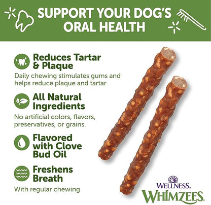 Whimzees Wellness Veggie Sausage Dog Dental Treat, Chews, Freshens Breath, Large Size, 14.81 oz Bag, 7 Count