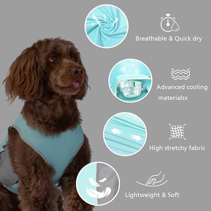 UPF 50+ Sun Protection Dog Shirt for Small Dogs - Breathable Sleeveless Vest with Reflective Strips, Sports Fan Pet T-Shirt, Lightweight UV Protective Apparel P23ST00501S