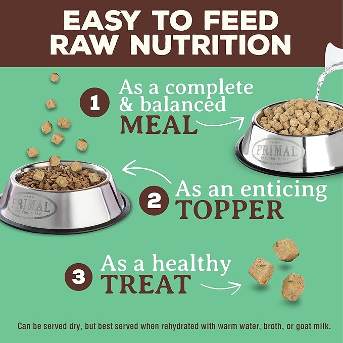 Primal Freeze Dried Dog Food, Pronto Mini Nuggets, Chicken; Scoop & Serve,Complete & Balanced Meal;Also Use As Topper or Treat; Premium, Healthy, Grain Free, High Protein Raw Dog Food 25 oz(Pack of 2)