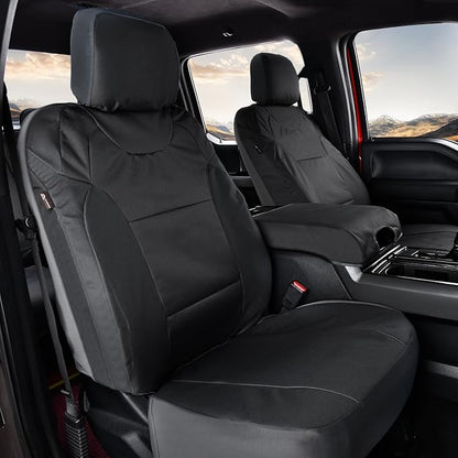 Coverado Front Seat Covers, Waterproof Oxford Seat Protector for Car Seat Cushions for Kids & Dogs, Compatible with 2015-2026 Ford F150 & 2017-2026 Ford F250 F350 F450 (Black, 2PCS)
