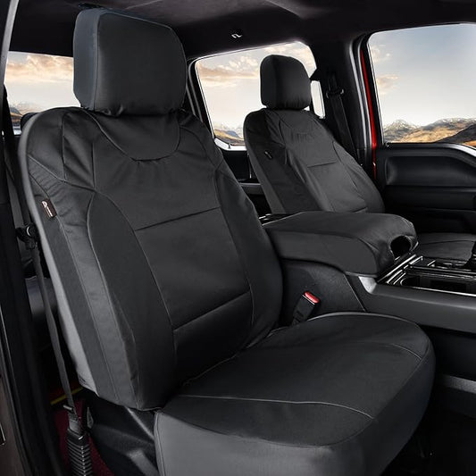 Coverado Front Seat Covers, Waterproof Oxford Seat Protector for Car Seat Cushions for Kids & Dogs, Compatible with 2015-2026 Ford F150 & 2017-2026 Ford F250 F350 F450 (Black, 2PCS)
